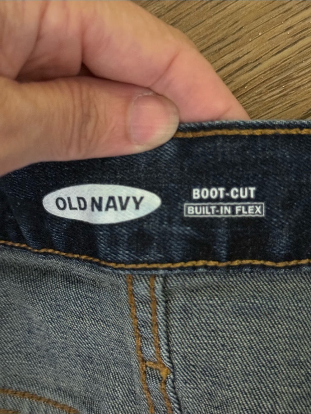 Old Navy Boot Cut Jeans 38x34 Built-In Flex Dark Wash Stretch Denim Men - Picture 5 of 6